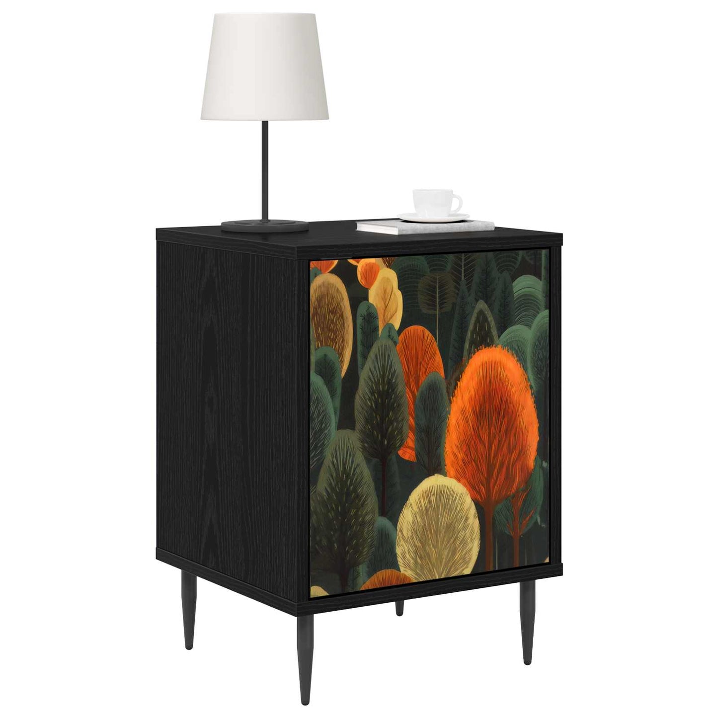 vidaXL Κομοδίνο ZAANDAM 2 τμχ. Μαύρη Δρυς 36 x 33 x 51 εκ.