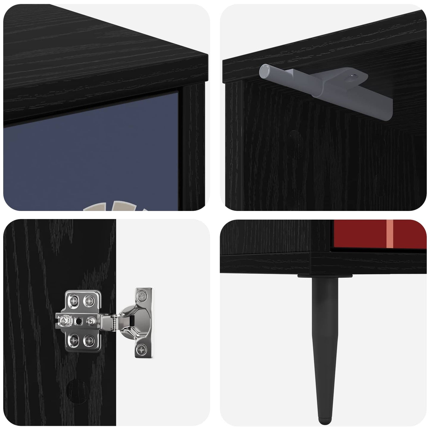 vidaXL Κομοδίνο ESSEN Μαύρη Δρυς 36 x 33 x 51 εκ. Επεξεργασμένο Ξύλο