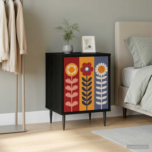 vidaXL Κομοδίνο ESSEN Μαύρη Δρυς 36 x 33 x 51 εκ. Επεξεργασμένο Ξύλο