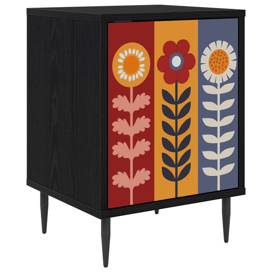 vidaXL Κομοδίνο ESSEN Μαύρη Δρυς 36 x 33 x 51 εκ. Επεξεργασμένο Ξύλο