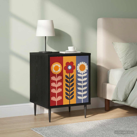 vidaXL Κομοδίνο ESSEN 2 τμχ. Μαύρη Δρυς 36 x 33 x 51 εκ.
