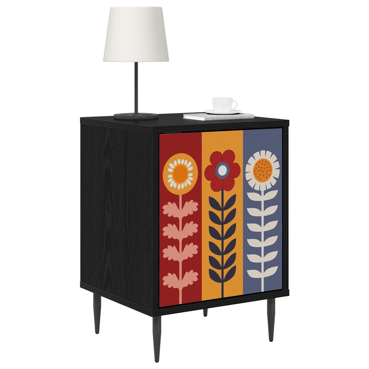 vidaXL Κομοδίνο ESSEN 2 τμχ. Μαύρη Δρυς 36 x 33 x 51 εκ.