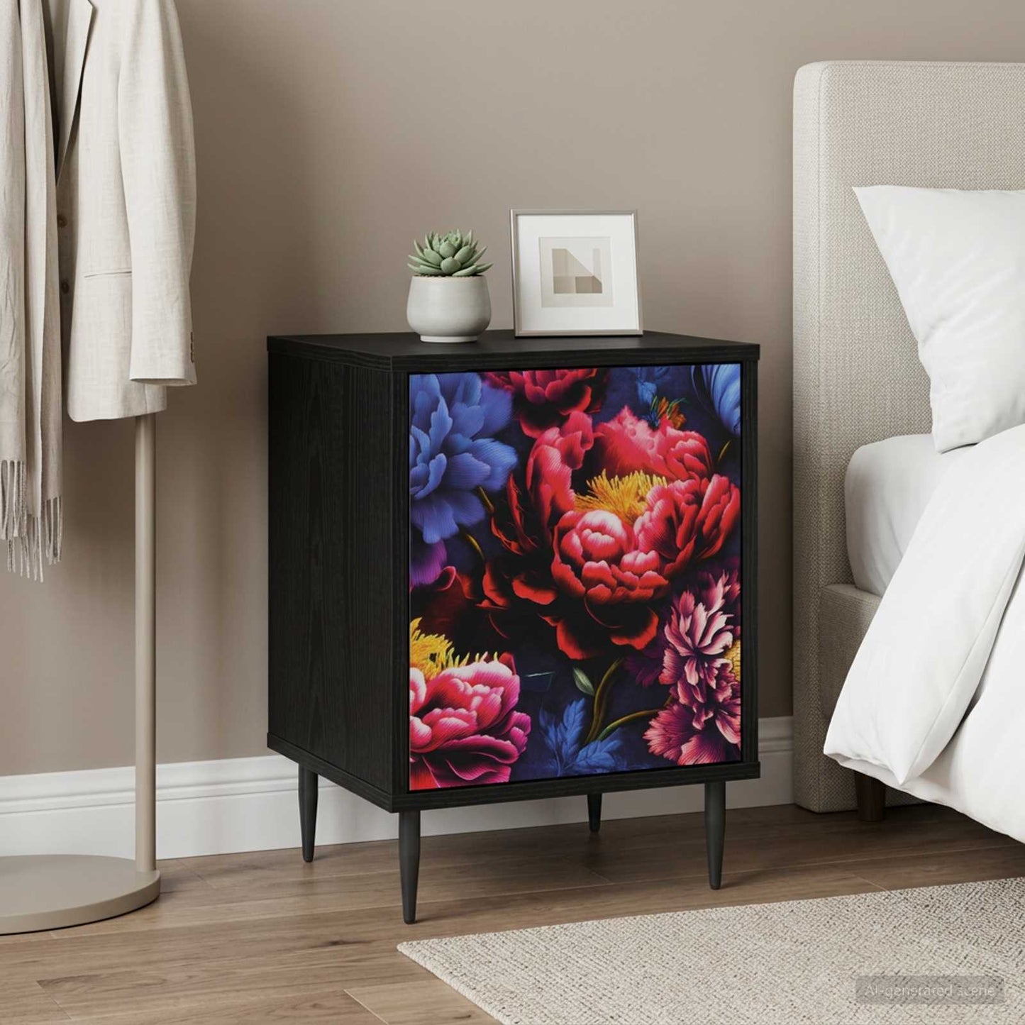 vidaXL Κομοδίνο KIEL Μαύρη Δρυς 36 x 33 x 51 εκ. Επεξεργασμένο Ξύλο