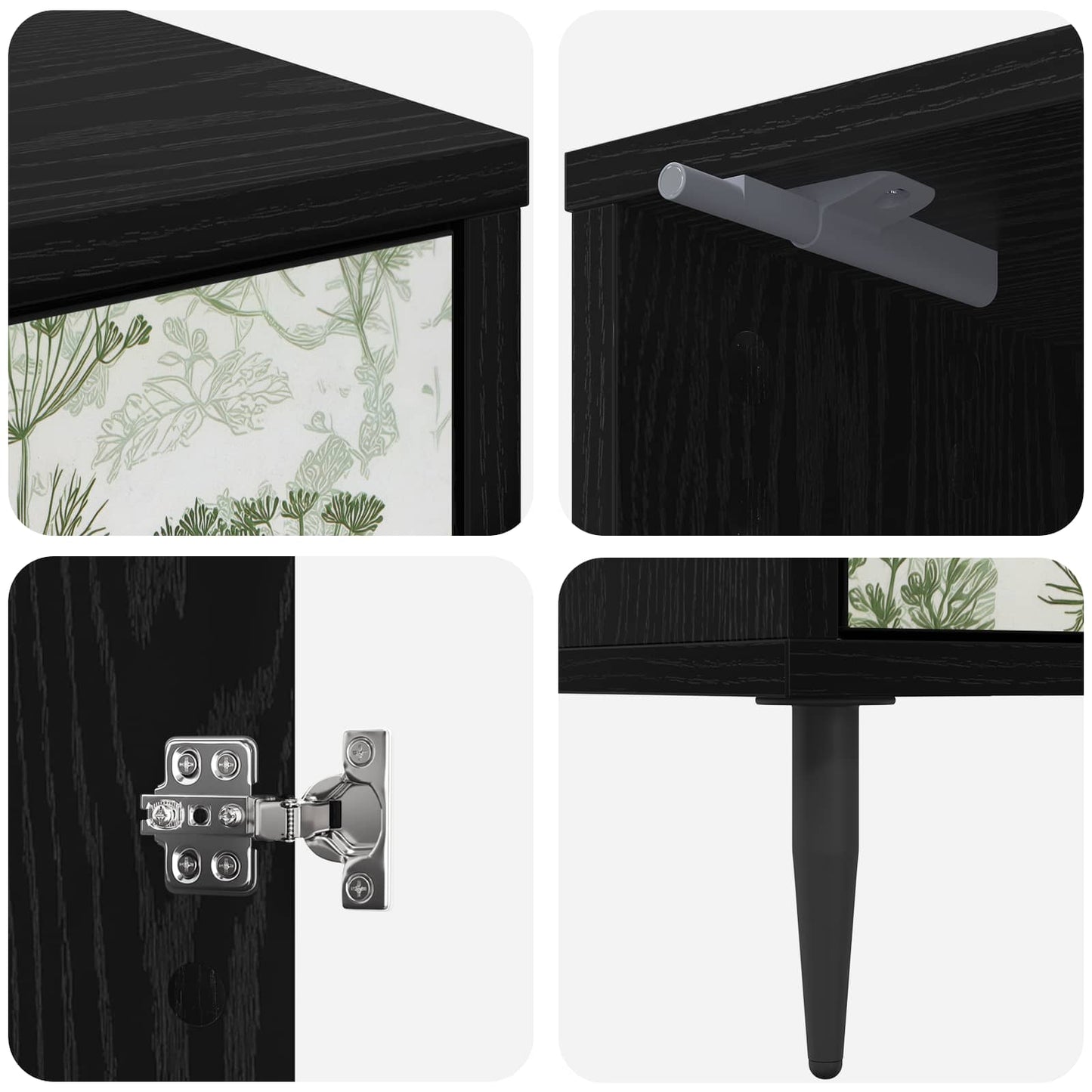 vidaXL Κομοδίνο GOTHA Μαύρη Δρυς 36 x 33 x 51 εκ. Επεξεργασμένο Ξύλο