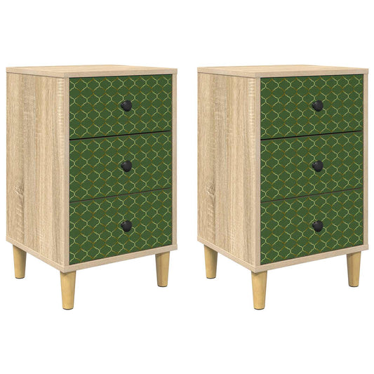 vidaXL Κομοδίνο GELEEN 2 τμχ. Sonoma Δρυς 36 x 33 x 60 εκ