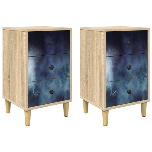 vidaXL Κομοδίνο RAALTE 2 τμχ. Sonoma Δρυς 36 x 33 x 60 εκ
