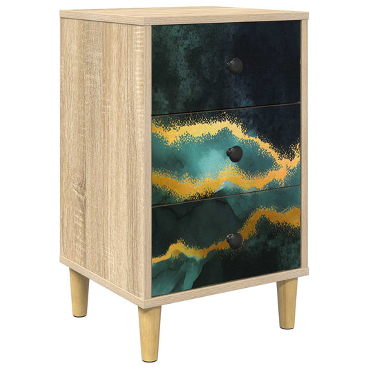 vidaXL Κομοδίνο WIJHE Sonoma Δρυς 36 x 33 x 60 εκ Επεξεργασμένο Ξύλο