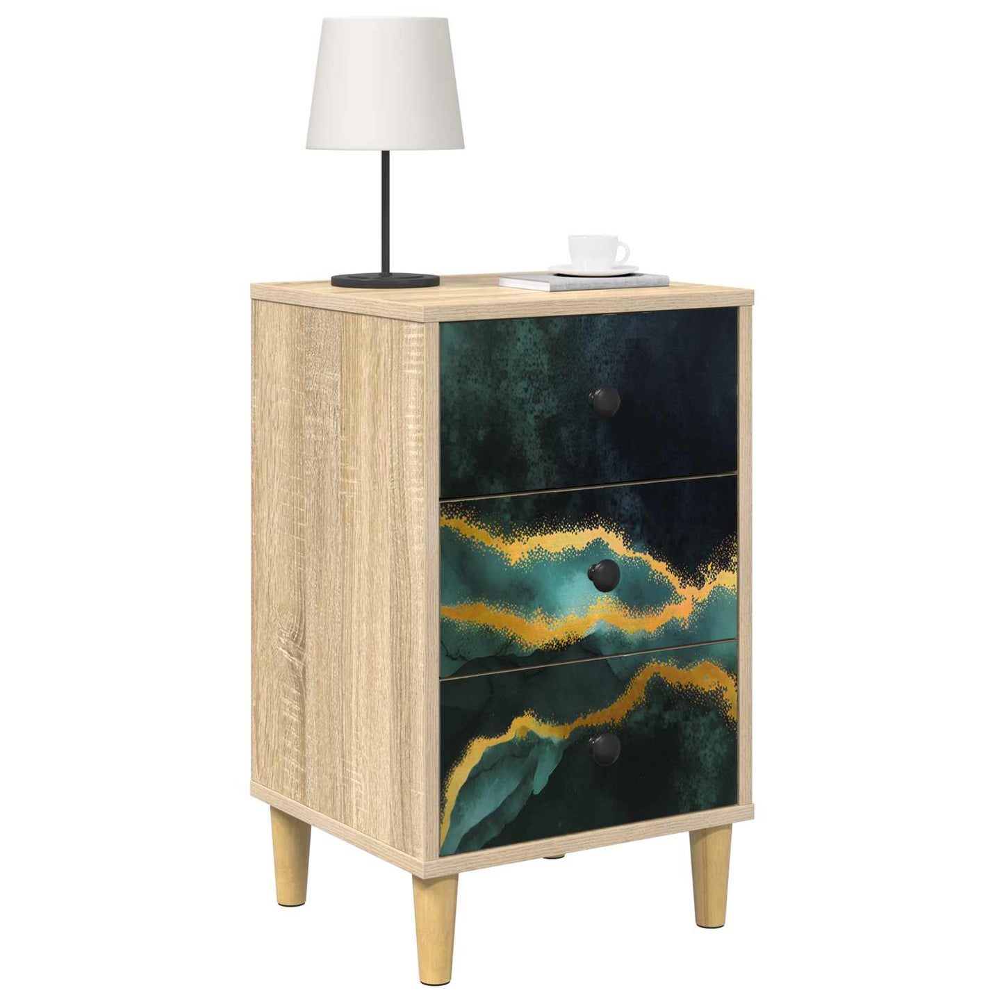 vidaXL Κομοδίνο WIJHE Sonoma Δρυς 36 x 33 x 60 εκ Επεξεργασμένο Ξύλο