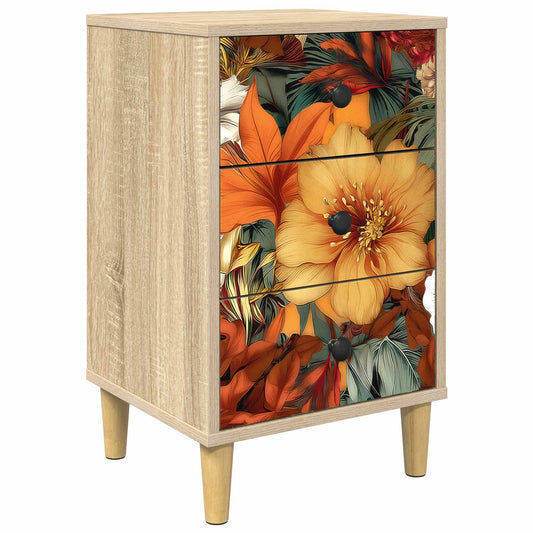 vidaXL Κομοδίνο GENNEP Sonoma Δρυς 36 x 33 x 60 εκ Επεξεργασμένο Ξύλο