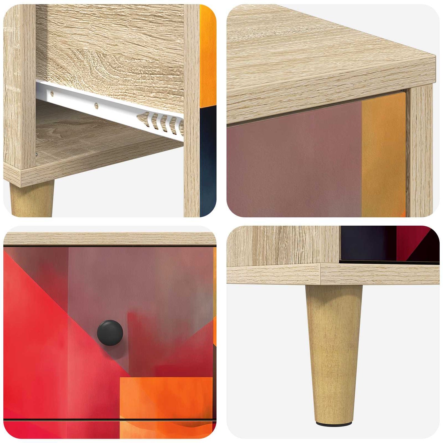 vidaXL Κομοδίνο HEESCH Sonoma Δρυς 36 x 33 x 60 εκ Επεξεργασμένο Ξύλο