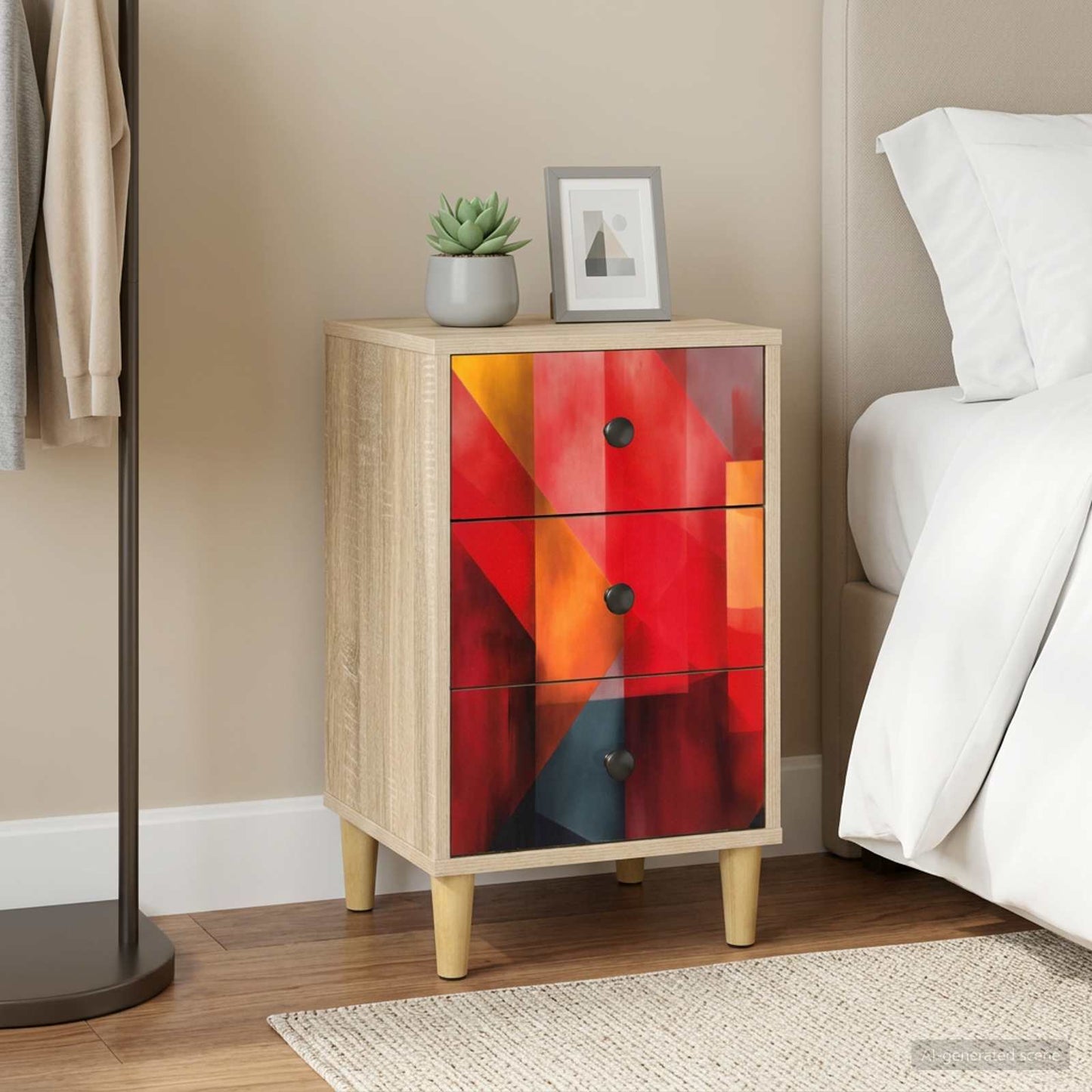 vidaXL Κομοδίνο HEESCH Sonoma Δρυς 36 x 33 x 60 εκ Επεξεργασμένο Ξύλο