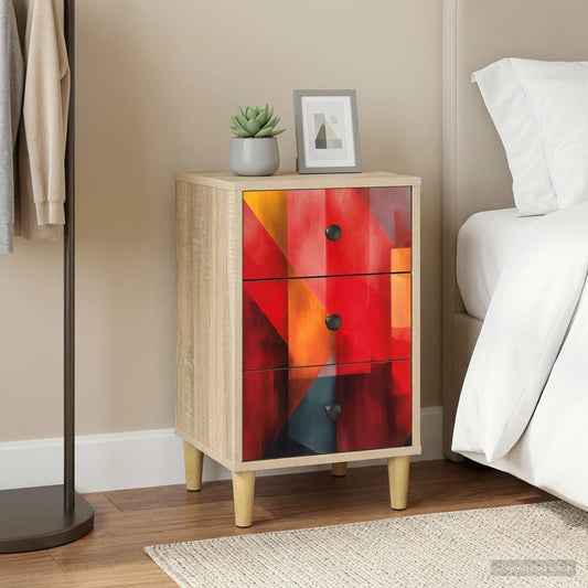 vidaXL Κομοδίνο HEESCH Sonoma Δρυς 36 x 33 x 60 εκ Επεξεργασμένο Ξύλο