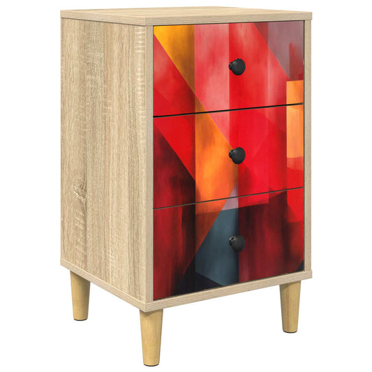 vidaXL Κομοδίνο HEESCH Sonoma Δρυς 36 x 33 x 60 εκ Επεξεργασμένο Ξύλο