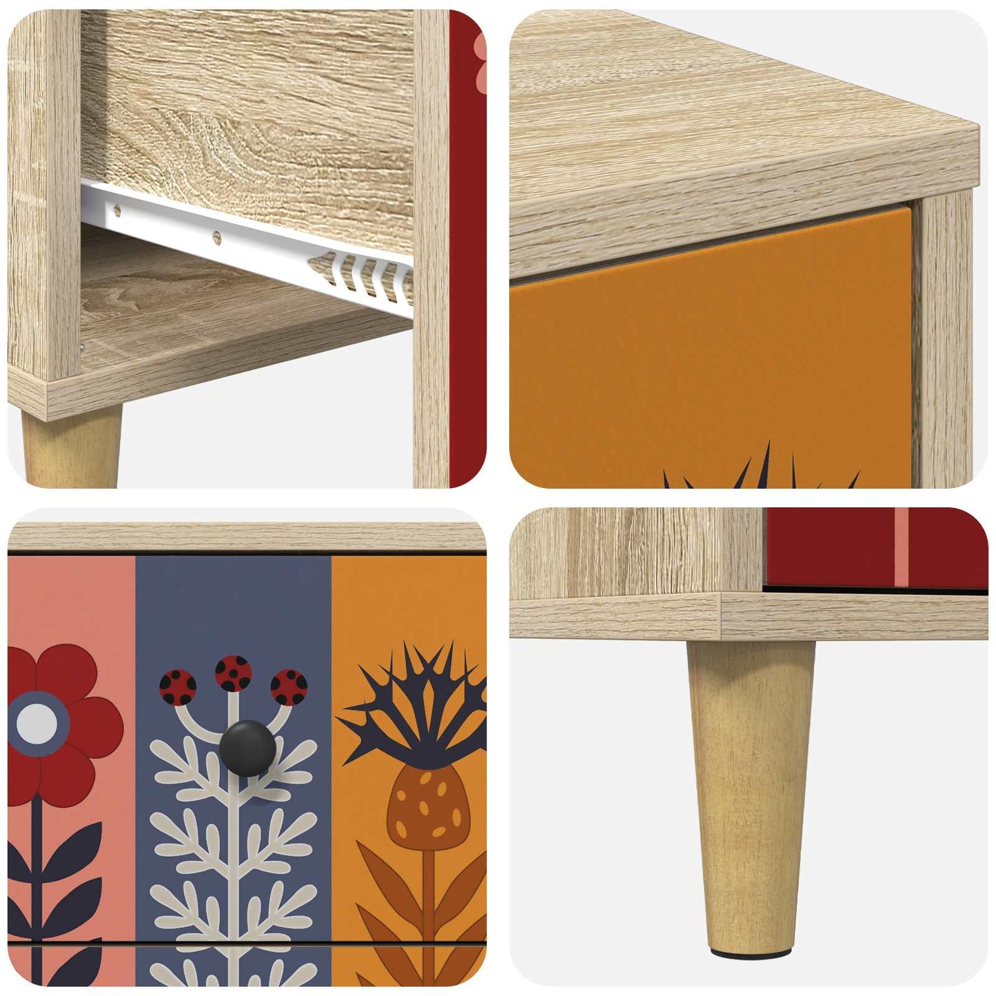 vidaXL Κομοδίνο ESSEN Sonoma Δρυς 36 x 33 x 60 εκ Επεξεργασμένο Ξύλο
