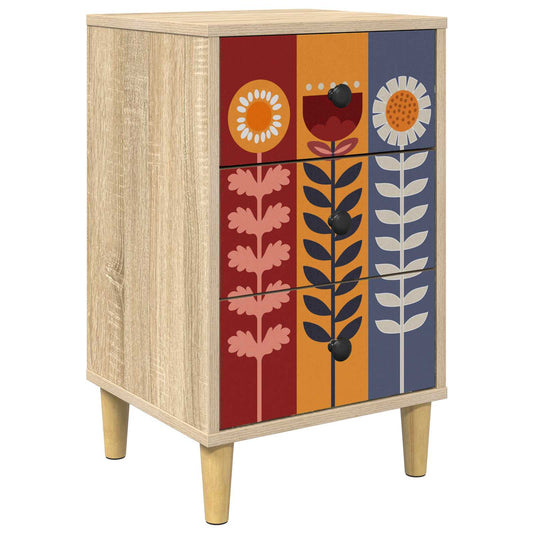 vidaXL Κομοδίνο ESSEN Sonoma Δρυς 36 x 33 x 60 εκ Επεξεργασμένο Ξύλο