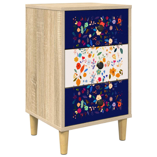 vidaXL Κομοδίνο MAINZ Sonoma Δρυς 36 x 33 x 60 εκ Επεξεργασμένο Ξύλο