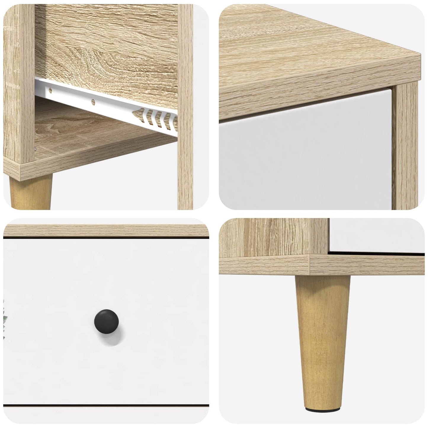 vidaXL Κομοδίνο HANAU Sonoma Δρυς 36 x 33 x 60 εκ Επεξεργασμένο Ξύλο