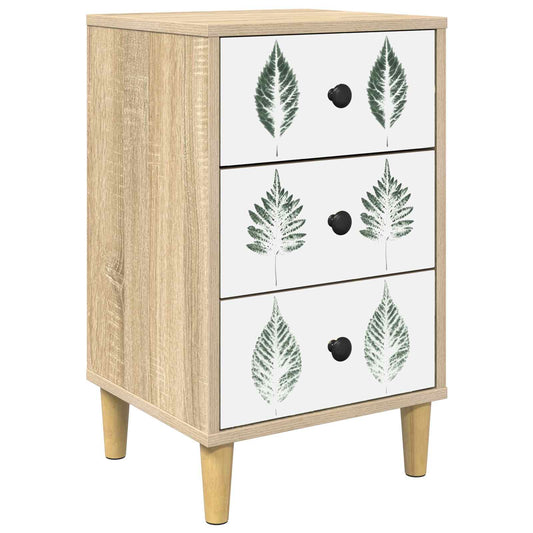 vidaXL Κομοδίνο HANAU Sonoma Δρυς 36 x 33 x 60 εκ Επεξεργασμένο Ξύλο