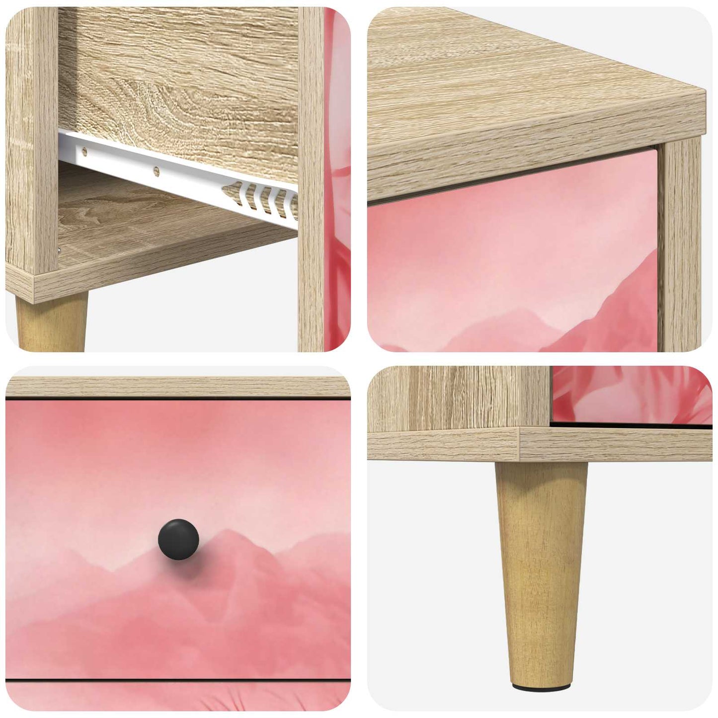 vidaXL Κομοδίνο AACHEN Sonoma Δρυς 36 x 33 x 60 εκ Επεξεργασμένο Ξύλο