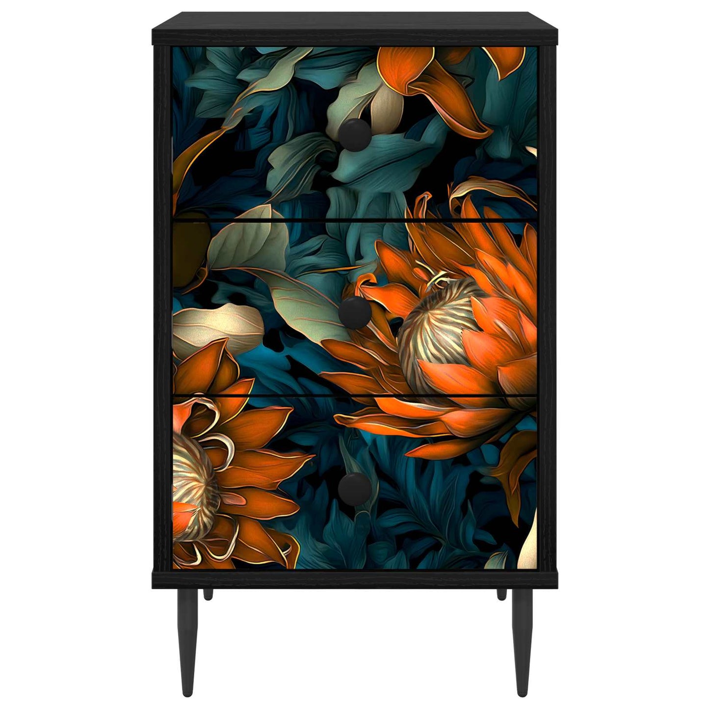vidaXL Κομοδίνο LOCHEM Μαύρη Δρυς 36 x 33 x 61 εκ. Επεξεργασμένο Ξύλο