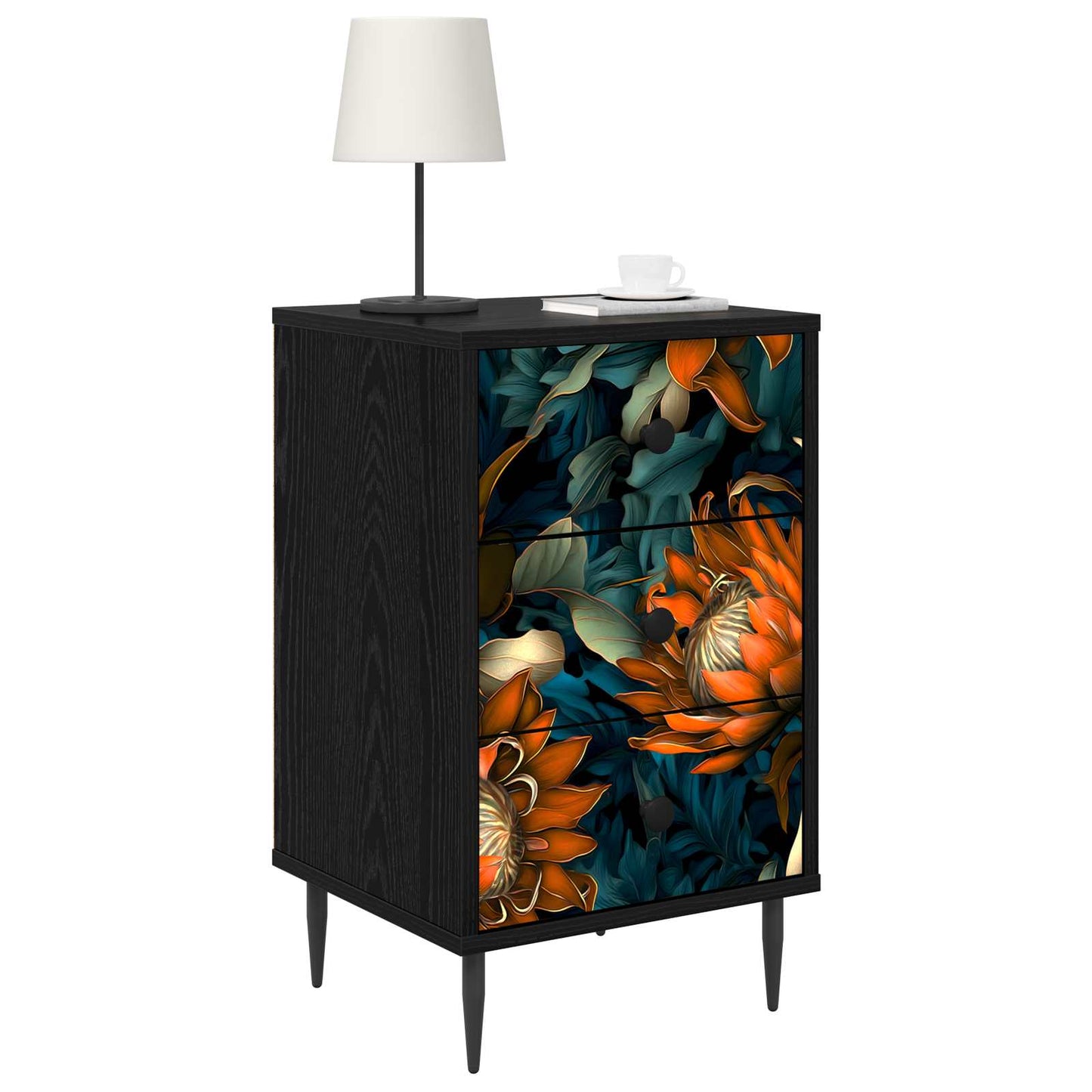 vidaXL Κομοδίνο LOCHEM 2 τμχ. Μαύρη Δρυς 36 x 33 x 61 εκ.