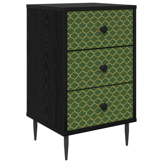vidaXL Κομοδίνο GELEEN Μαύρη Δρυς 36 x 33 x 61 εκ. Επεξεργασμένο Ξύλο