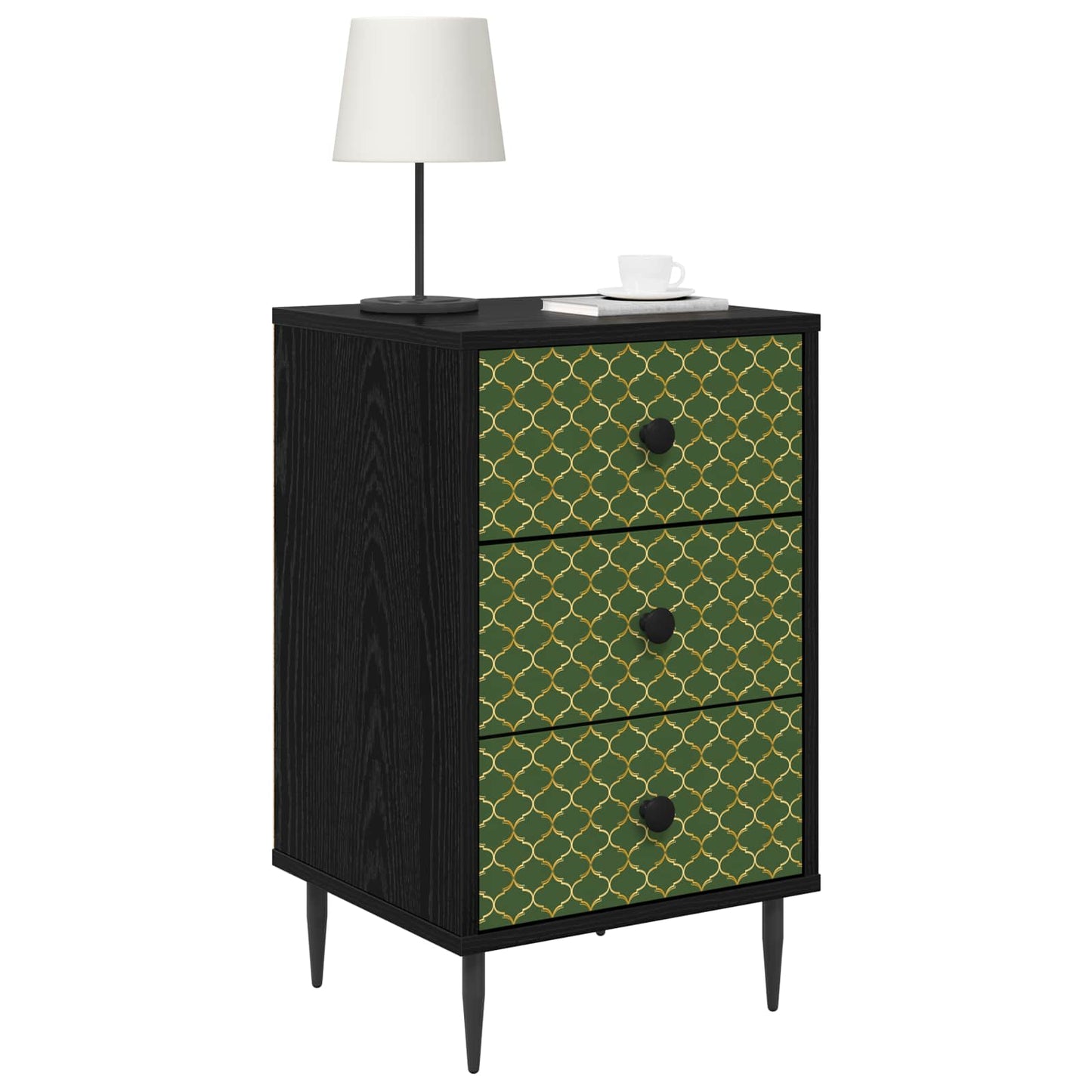 vidaXL Κομοδίνο GELEEN Μαύρη Δρυς 36 x 33 x 61 εκ. Επεξεργασμένο Ξύλο