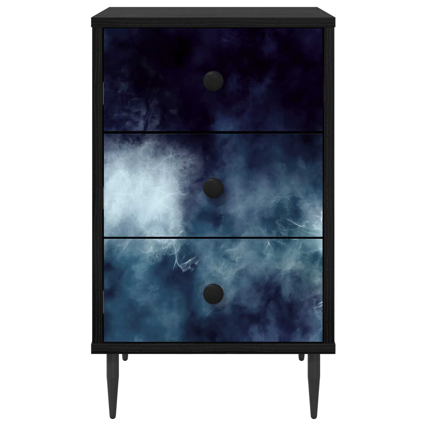 vidaXL Κομοδίνο RAALTE Μαύρη Δρυς 36 x 33 x 61 εκ. Επεξεργασμένο Ξύλο