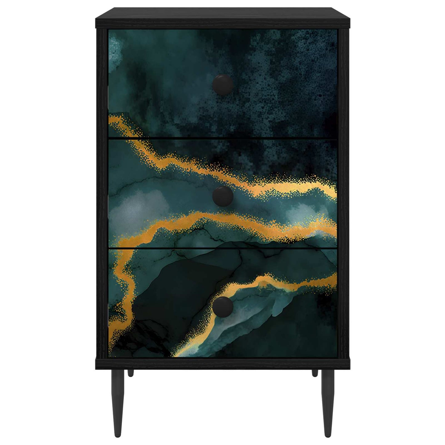 vidaXL Κομοδίνο WIJHE 2 τμχ. Μαύρη Δρυς 36 x 33 x 61 εκ.