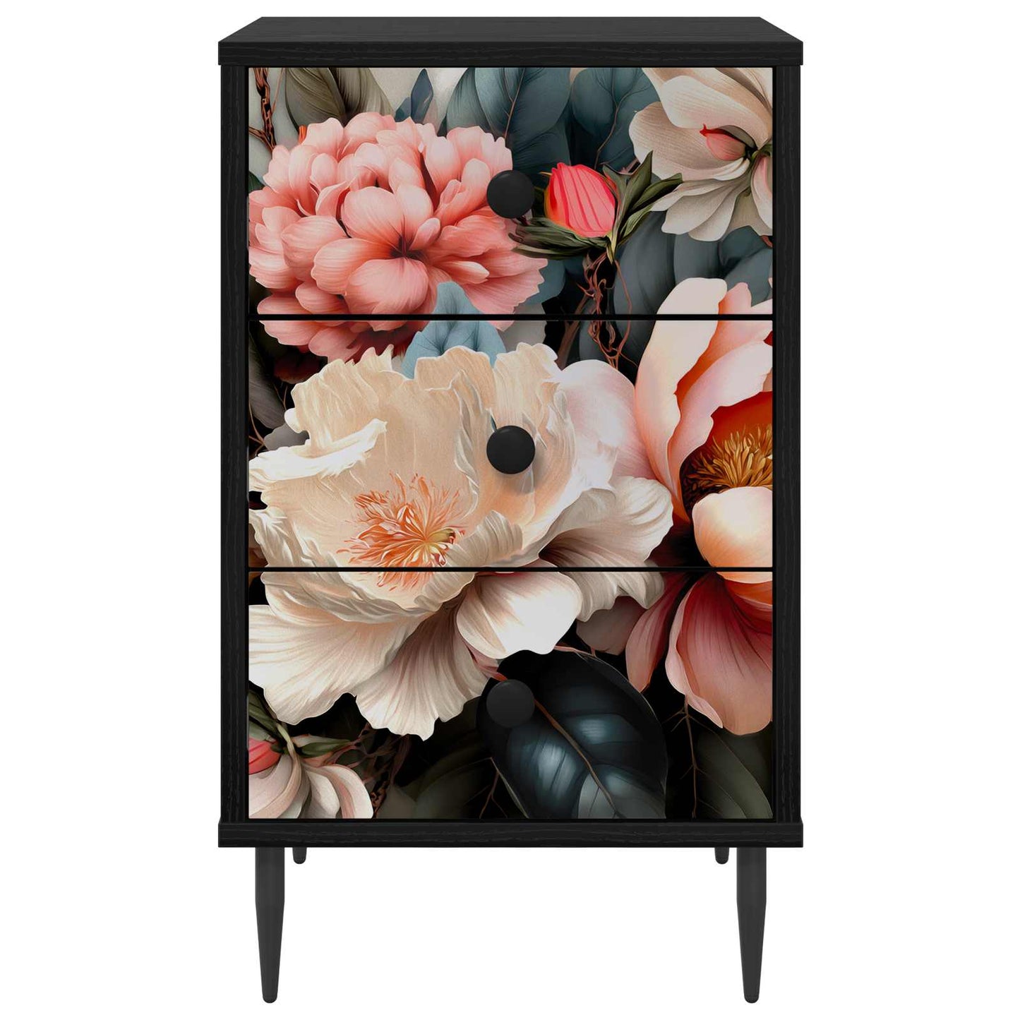 vidaXL Κομοδίνο BORNE Μαύρη Δρυς 36 x 33 x 61 εκ. Επεξεργασμένο Ξύλο