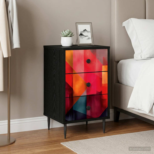 vidaXL Κομοδίνο HEESCH Μαύρη Δρυς 36 x 33 x 61 εκ. Επεξεργασμένο Ξύλο