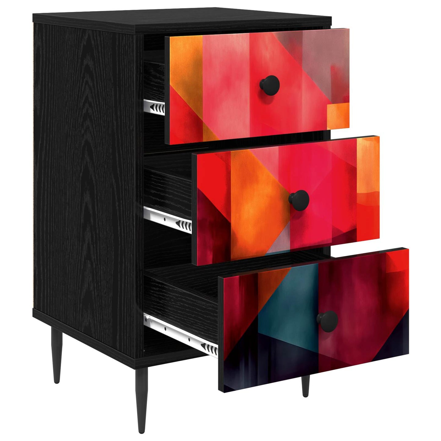 vidaXL Κομοδίνο HEESCH Μαύρη Δρυς 36 x 33 x 61 εκ. Επεξεργασμένο Ξύλο