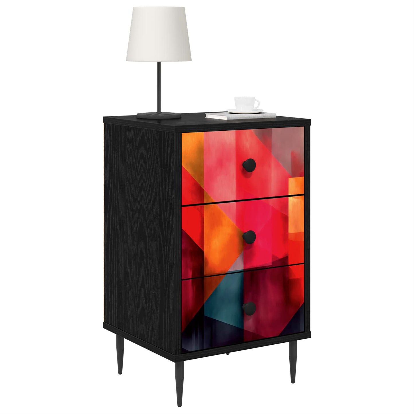 vidaXL Κομοδίνο HEESCH 2 τμχ. Μαύρη Δρυς 36 x 33 x 61 εκ.