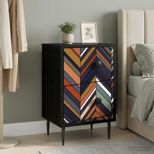 vidaXL Κομοδίνο OMMEN Μαύρη Δρυς 36 x 33 x 61 εκ. Επεξεργασμένο Ξύλο