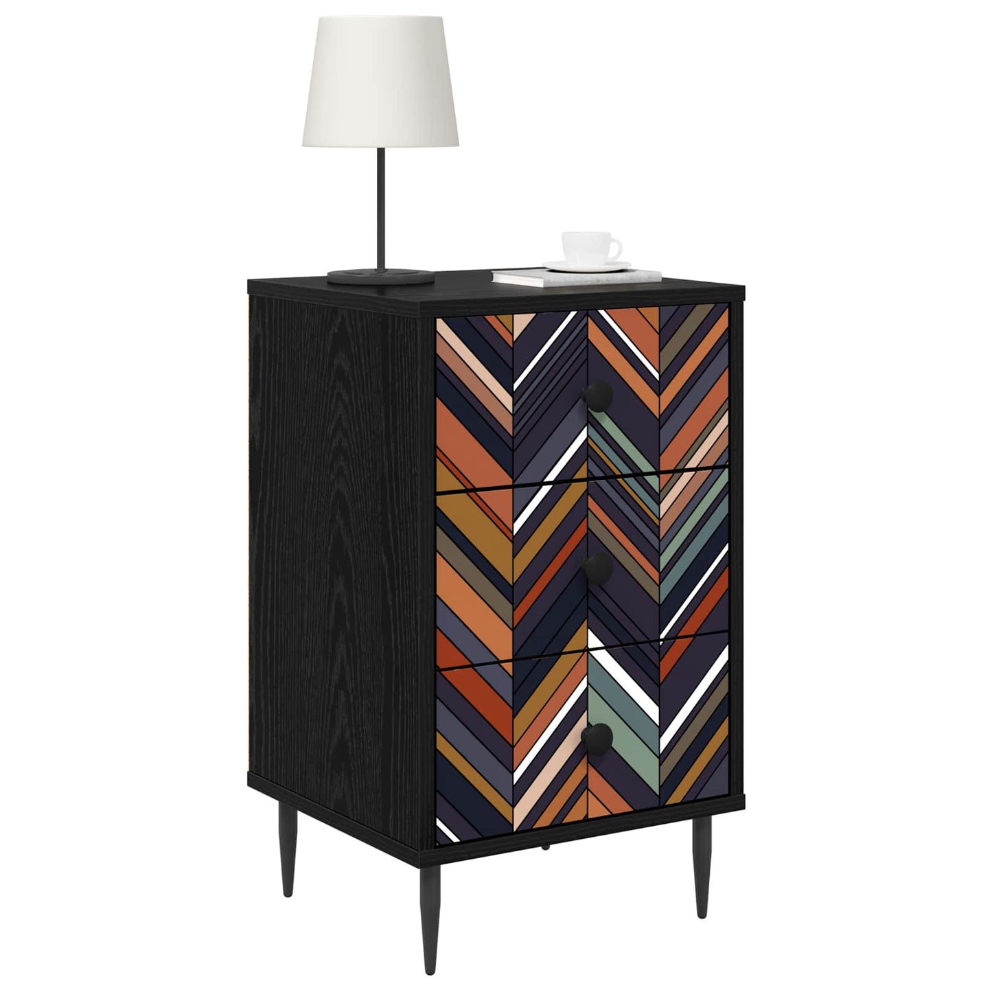 vidaXL Κομοδίνο OMMEN 2 τμχ. Μαύρη Δρυς 36 x 33 x 61 εκ.