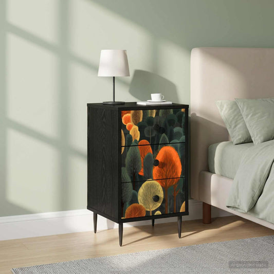 vidaXL Κομοδίνο ZAANDAM 2 τμχ. Μαύρη Δρυς 36 x 33 x 61 εκ.