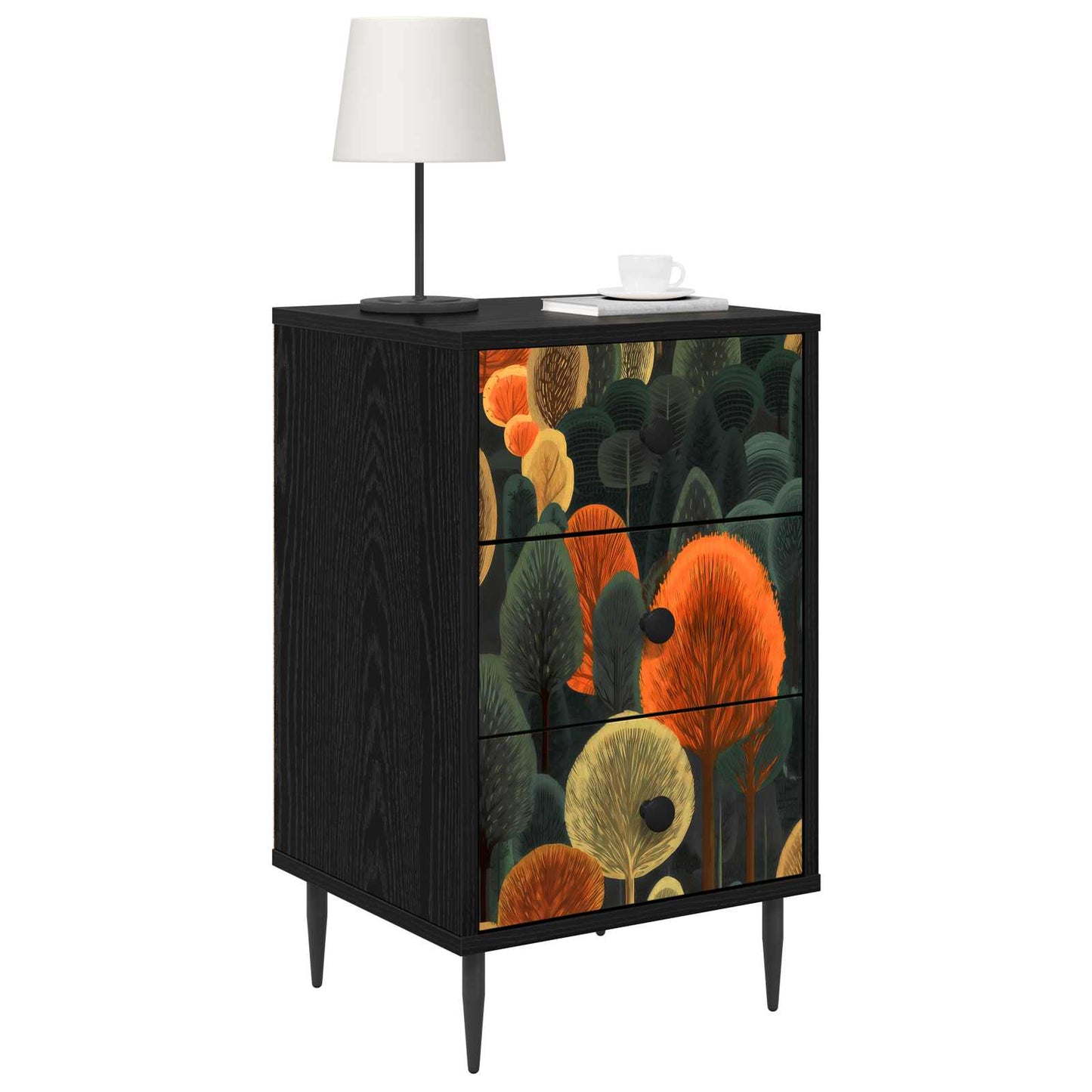 vidaXL Κομοδίνο ZAANDAM 2 τμχ. Μαύρη Δρυς 36 x 33 x 61 εκ.