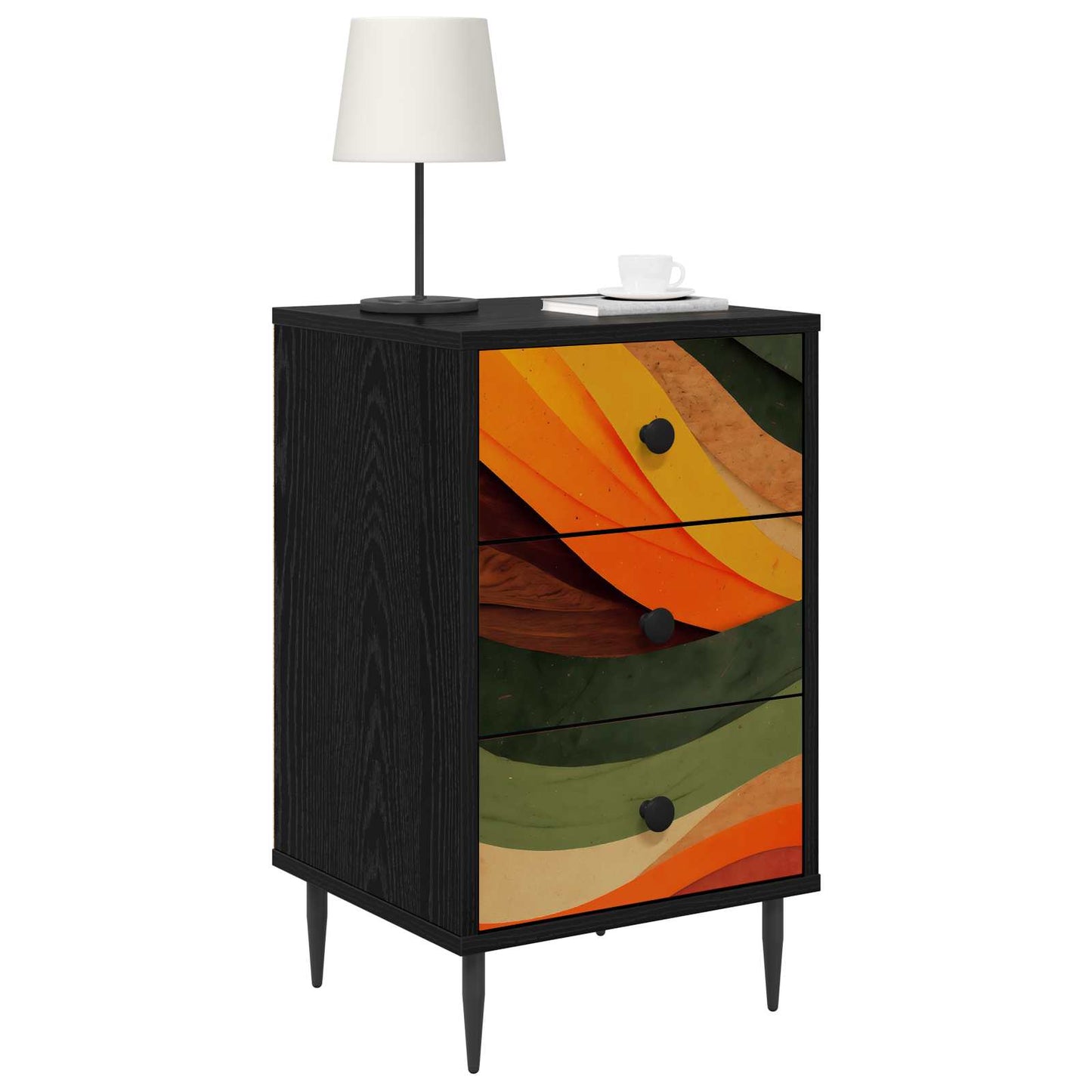 vidaXL Κομοδίνο BONN 2 τμχ. Μαύρη Δρυς 36 x 33 x 61 εκ.