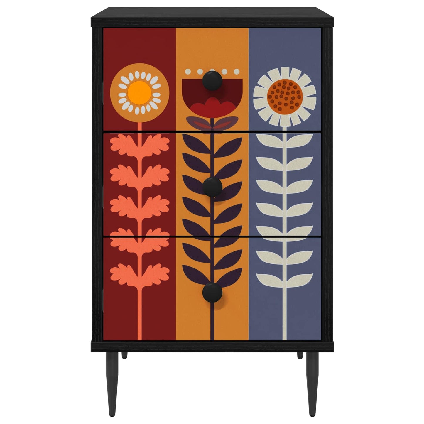 vidaXL Κομοδίνο ESSEN 2 τμχ. Μαύρη Δρυς 36 x 33 x 61 εκ.