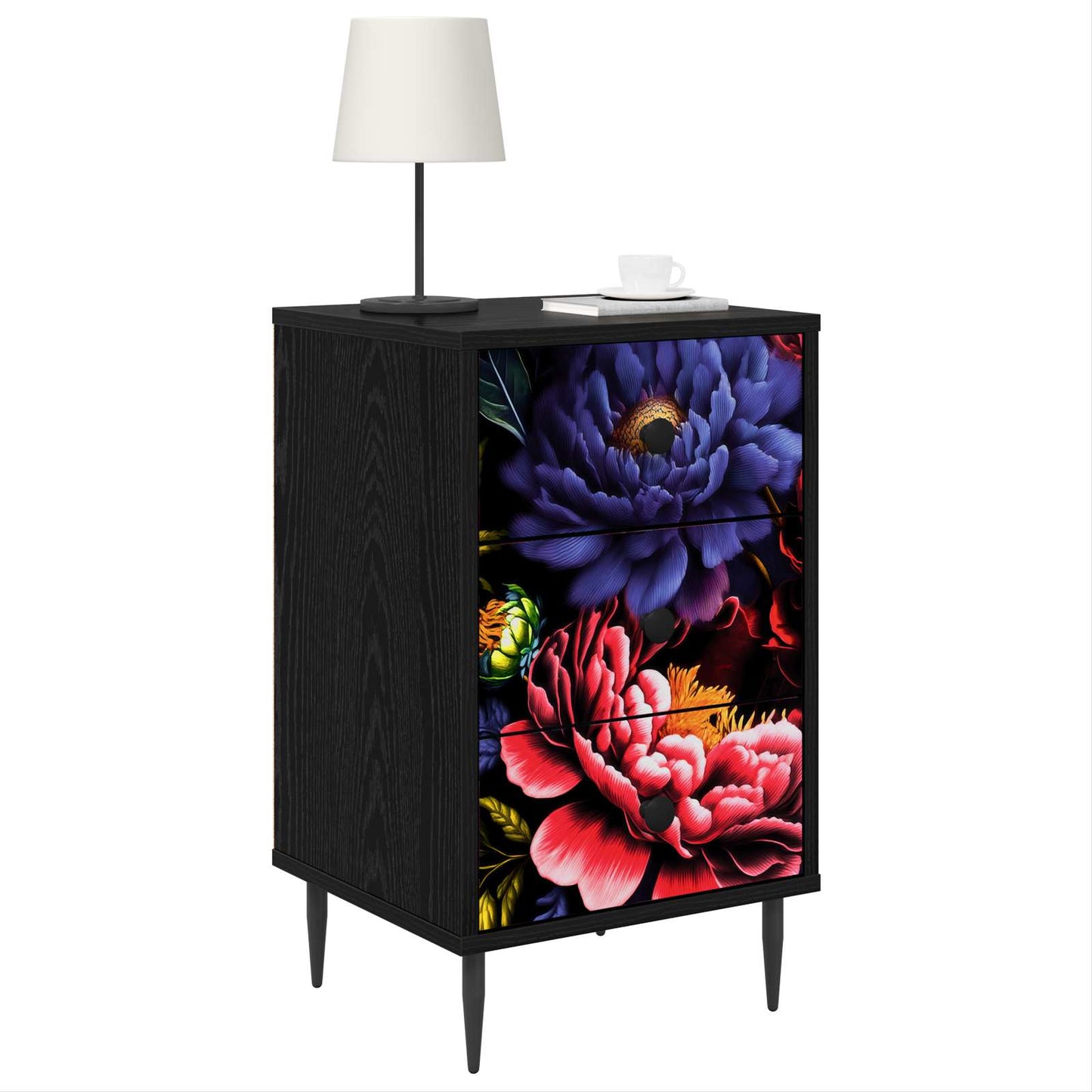 vidaXL Κομοδίνο KIEL Μαύρη Δρυς 36 x 33 x 61 εκ. Επεξεργασμένο Ξύλο