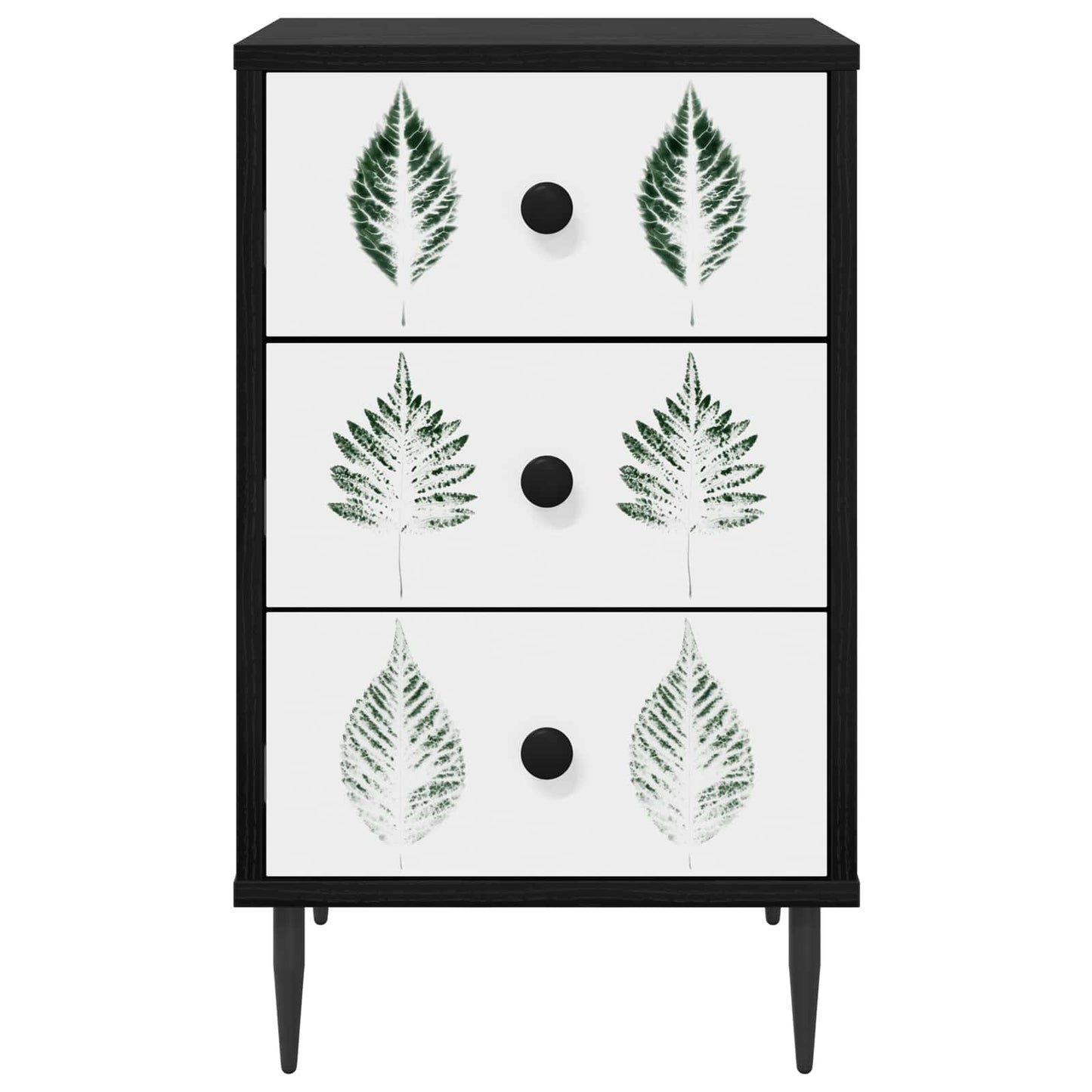 vidaXL Κομοδίνο HANAU Μαύρη Δρυς 36 x 33 x 61 εκ. Επεξεργασμένο Ξύλο