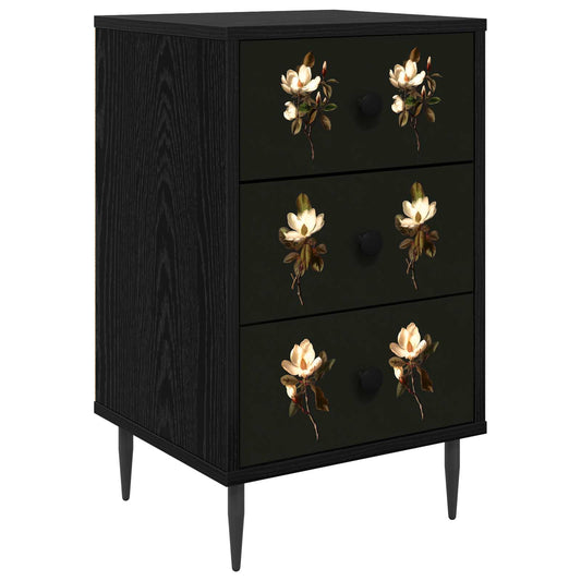 vidaXL Κομοδίνο BREMEN Μαύρη Δρυς 36 x 33 x 61 εκ. Επεξεργασμένο Ξύλο
