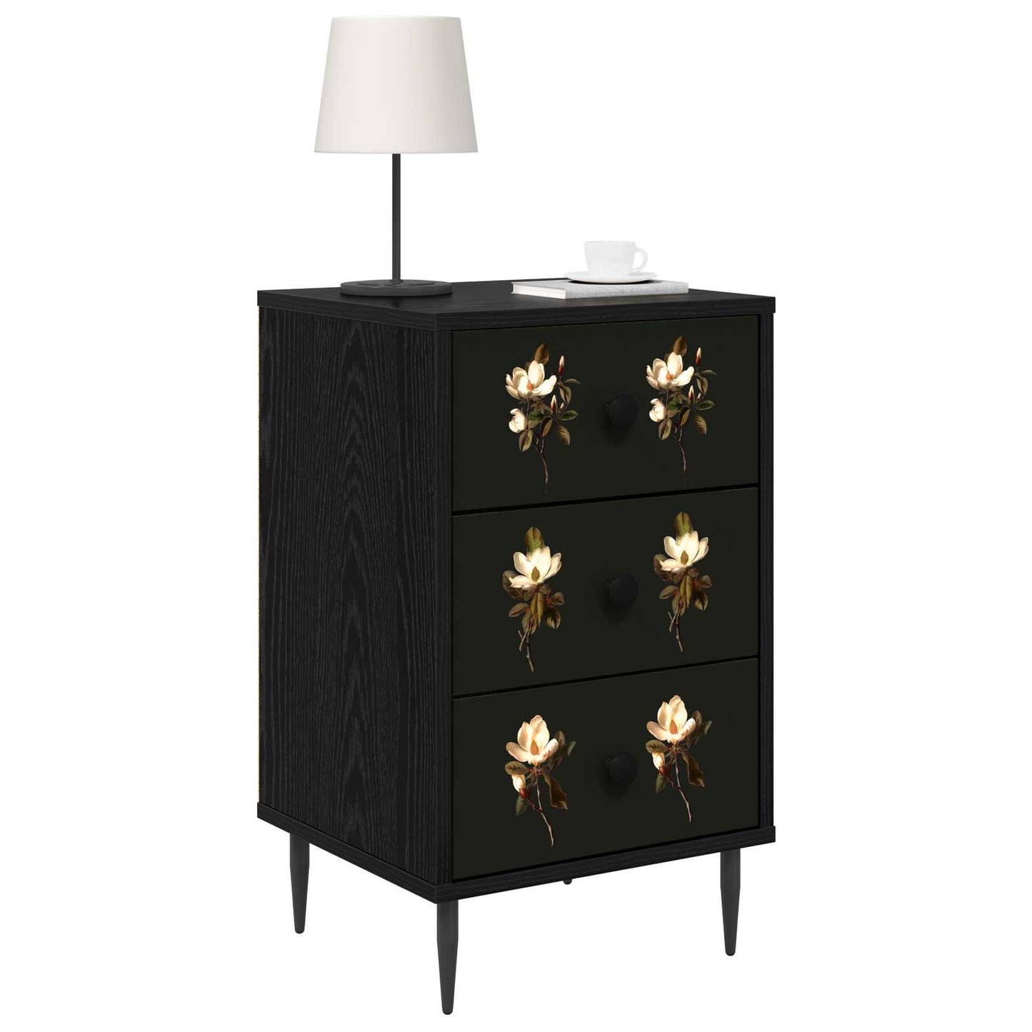 vidaXL Κομοδίνο BREMEN Μαύρη Δρυς 36 x 33 x 61 εκ. Επεξεργασμένο Ξύλο