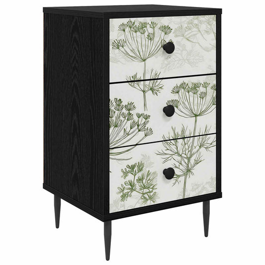 vidaXL Κομοδίνο GOTHA Μαύρη Δρυς 36 x 33 x 61 εκ. Επεξεργασμένο Ξύλο