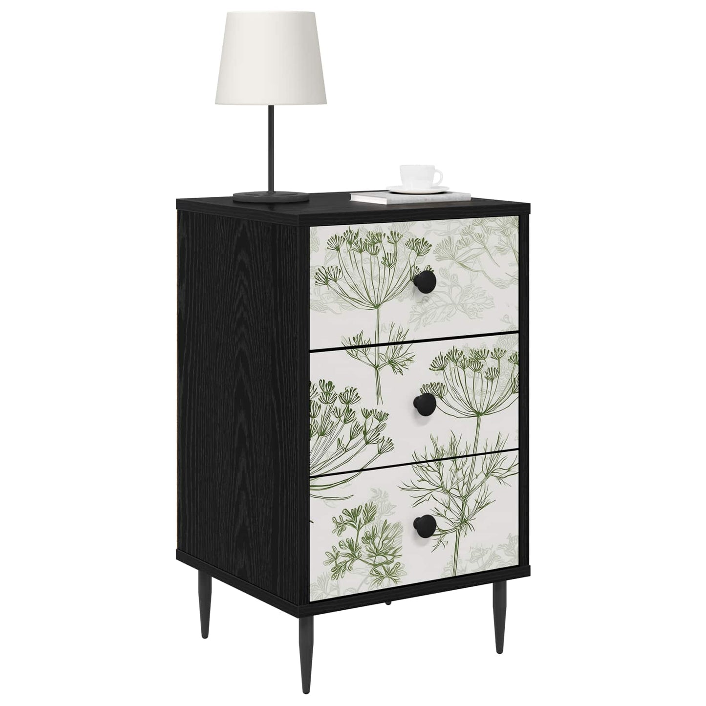 vidaXL Κομοδίνο GOTHA Μαύρη Δρυς 36 x 33 x 61 εκ. Επεξεργασμένο Ξύλο