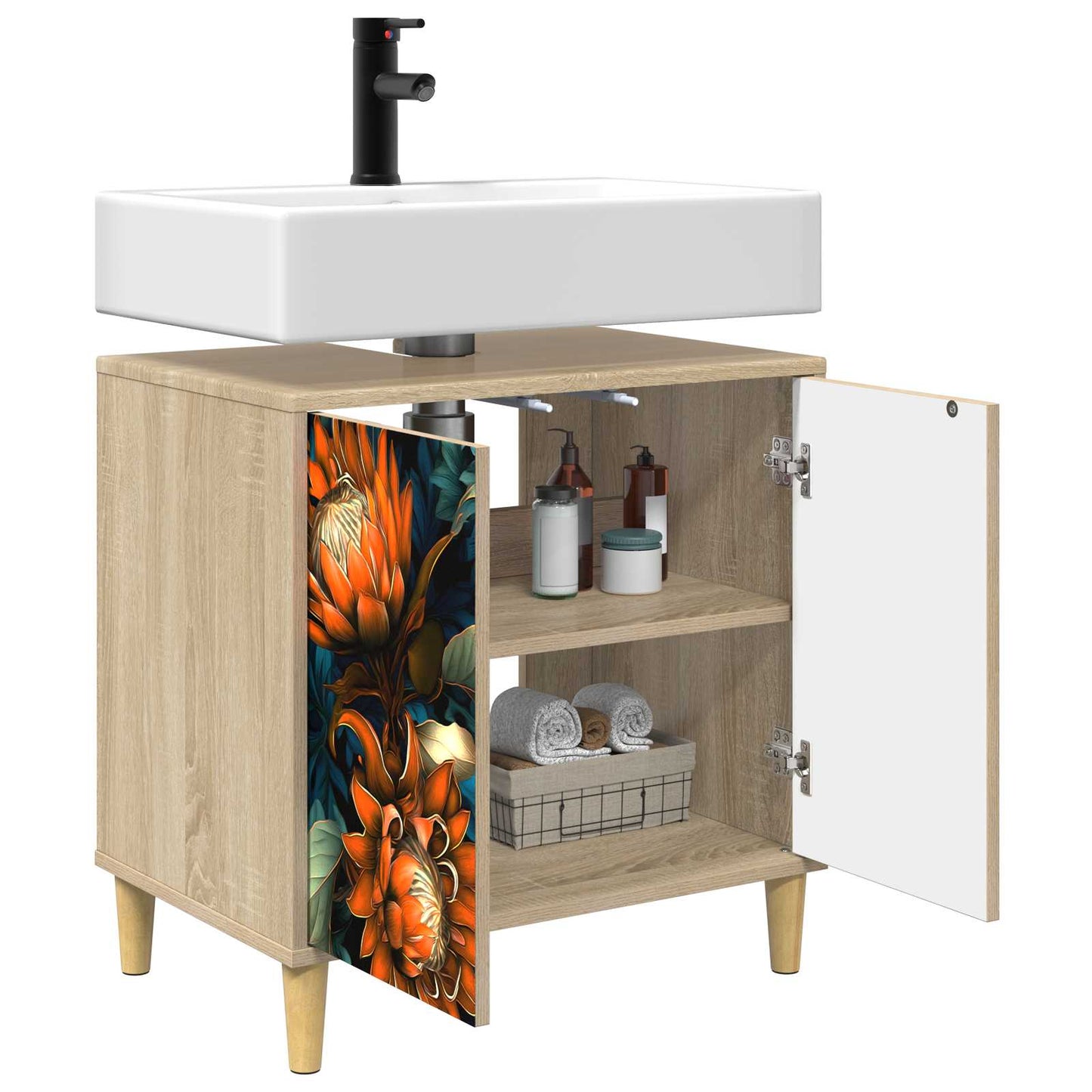 vidaXL Ντουλάπι Μπάνιου LOCHEM Sonoma 60 x 40 x 60 εκ