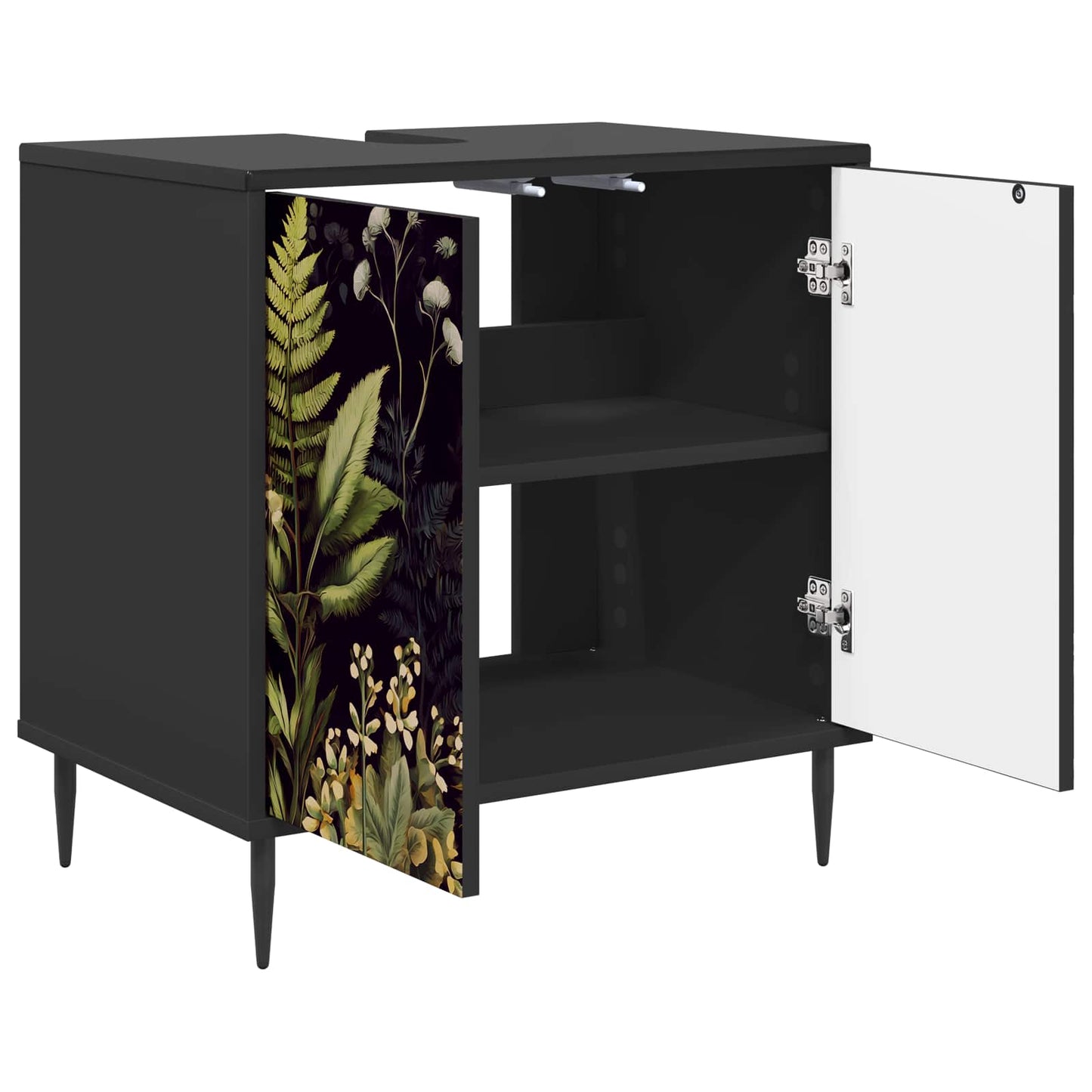 vidaXL Ντουλάπι Μπάνιου RHENEN Μαύρη Δρυς 60 x 40 x 61 εκ