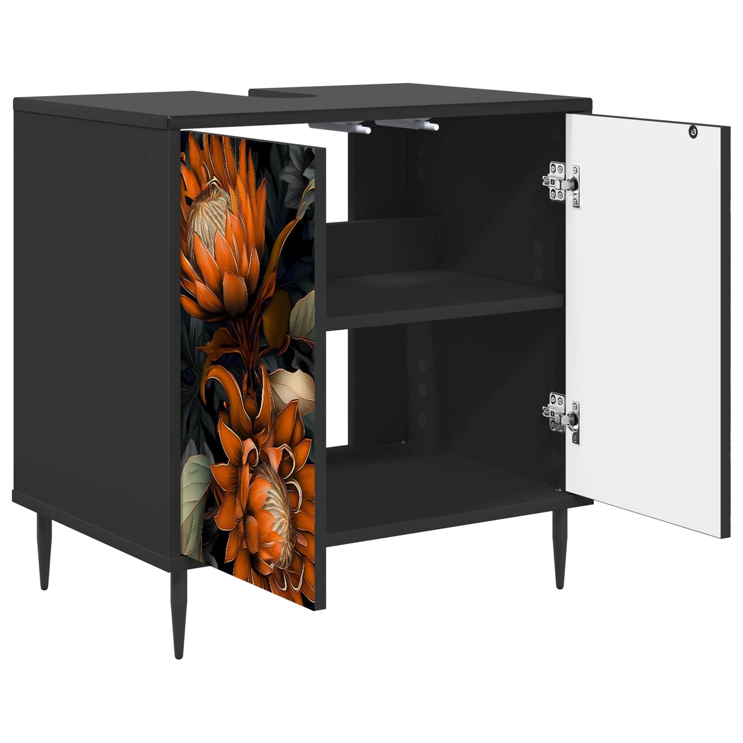 vidaXL Ντουλάπι Μπάνιου LOCHEM Μαύρη Δρυς 60 x 40 x 61 εκ