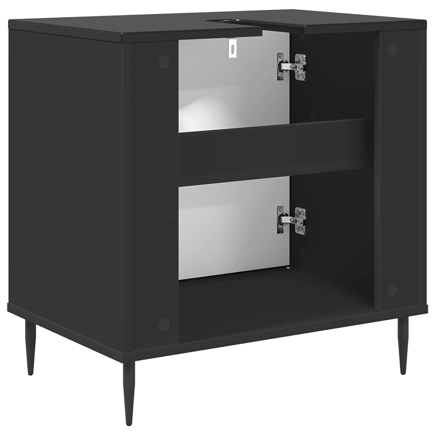 vidaXL Ντουλάπι Μπάνιου GENNEP Μαύρη Δρυς 60 x 40 x 61 εκ