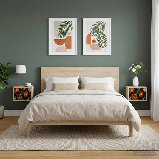 vidaXL Τοίχου κομοδίνο LOCHEM 2 τμχ. Sonoma Δρυς 36 x 33 x 25 εκ.